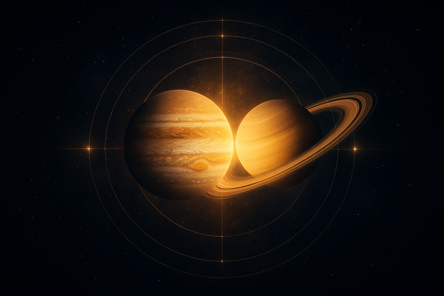 La Gran Conjunción de Júpiter y Saturno — El Encuentro del Tiempo y la Eternidad